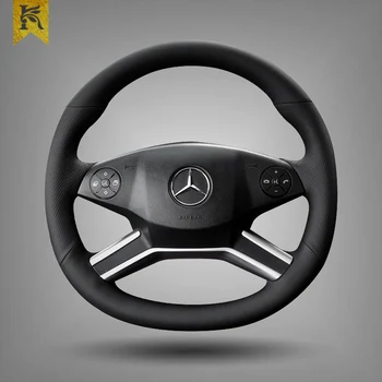 For Mercedes-Benz Gamle C-Klasse ML350 s300 s350 e260l GL400 DIY-læder imiteret fersken træ rat dække bil hjul dækning