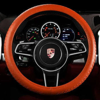 For Porsche Cayenne Panamera 911 Cayman Boxster Macan Læder rattet dække