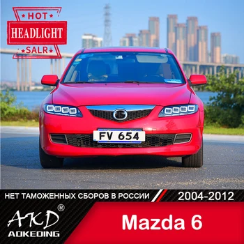 For mazda 6 Hoved Lampe 2004-2012 Mazda6 Bil Tilbehør Tåge Lys Dag Kører Lys DRL H7 LED Bi-Xenon Pære mazda 6 Forlygter