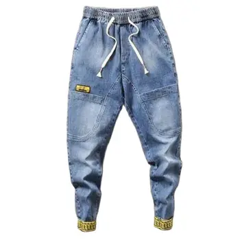 Forår sommer 2021 mode tynde mænd, er denim jeans tendens Harlan casual bukser ånd fyr drenge uafgjort små fødder teenager bukser