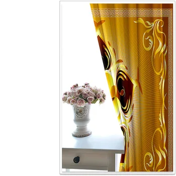 Foto 3D Gardiner til stuen guld blomst gardiner 3D Vindue Gardin Til Stue kontor Soveværelse