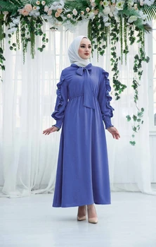 Frilly Aerobin Kjole TH-Indigo Vinter Efterår 2021 Muslimske Kvinder tørklæde Hijab Islamiske Tyrkiet