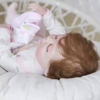 Fuld silikone vinyl reborn baby doll som ægte hår rødder bebe genfødt pige barn dukker til børn toy gave 23 tommer