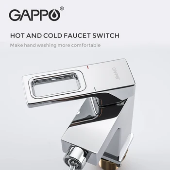 GAPPO Håndvask Armatur, Håndvask Armatur Badeværelse Mixer Hanerne Sort Hvid Hot Koldt Vand blandingsbatteri Vandfald 360 Graders G5018