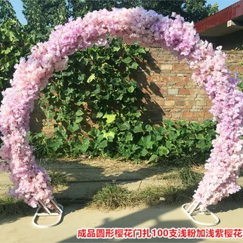 Gratis forsendelse Rund Bue blomst Metal Arch Omdrejningspunktet for Bryllup levering Party Event Dekoration-2,3 m Høj*2,6 m Bred