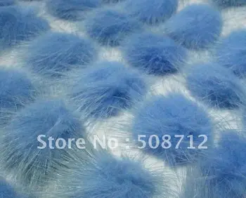 Gratis forsendelse!!!! mink pels bolden forskønnelse sy betræk til DIY håndværk hår tilbehør 30mm Blå