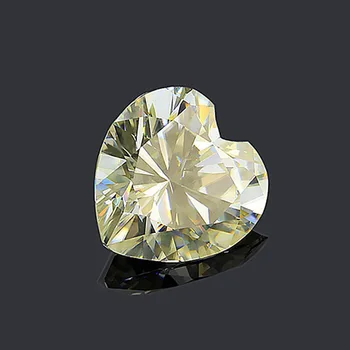 Gratis levering 6..5 X 6.5mm-10x10mm 0.1 ct-4ct-Lys grøn hjerte form løs moissanites diamanter