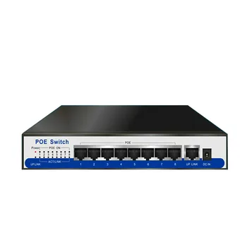 H8-port gigabit switch poe 9 10/100/1000 mbps rj45 port 8 IEEE802.3af/aktiv poe for Dahua Hik WAPA 3M 1080P HD IP-kamera CCTV