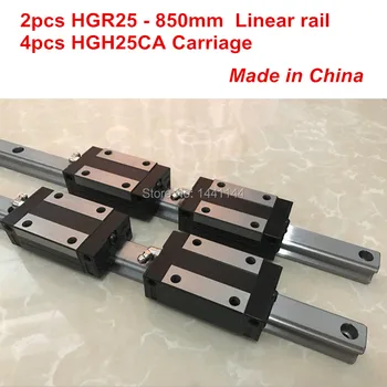 HGR25 lineær guide: 2stk HGR25 - 850mm + 4stk HGH25CA lineær blok transport CNC dele