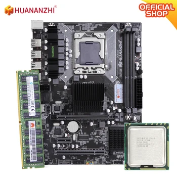 HUANANZHI X58 LGA 1366 X58 bundkort med XEON X5660 med 1*16G DDR3 RECC hukommelse combo kit sæt SATA-USB3.0