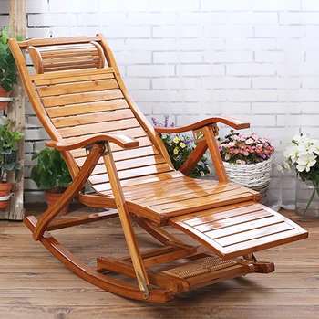 Have Fritid Strand Stole Ældre møbler i Massivt Træ hvilestol Balkon Bambus gyngestol liggestol stol