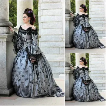 HistoricalCustomer-lavet Sort Vintage Kostumer Renæssance Kjole Steampunk kjoler Gotiske Cosplay Halloween-Kjoler-C-1234