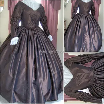 Historisk!R-177 19 århundrede Vintage kostume 1860'ERNE Victorianske Lolita/borgerkrig Southern Belle Bolden Halloween kjoler Alle størrelse