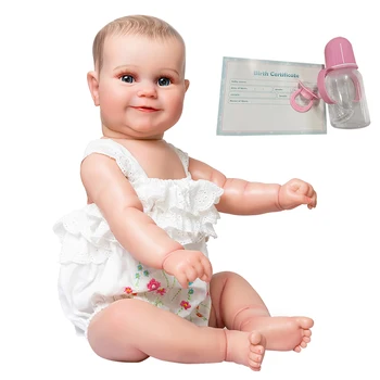 Hjem Søde Reborn Baby Doll Blød Med Synlige Vener Pige Silikone Vinyl Full Body Til Børn Håndlavet Legetøj Gave 3D-Simulation