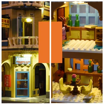 Hong Kong Style Arcade City Street View byggesten julepynt Børn Legetøj, Barn Toy Legetøj til Drengen Venner Tal
