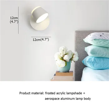 Hongcui Moderne væglampe Armatur Roterende Seng LED-Væg Lys Indendørs Kreativ Dekoration Til Hjemmet Soveværelse, Stue, Spisestue