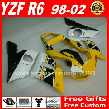 Hot sælger Stødfangere kit for 1998 - 2002 YAMAHA YZF R6 rød sort plast dele 1999 2000 2001 98 - 02 fairing kits XRX2