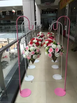 Hvid eller pink bryllup krog Metal veje fører til bryllup blomst stå Part Rekvisitter bryllup dekoration 10stk/masse