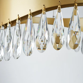 Hængende Lampe Cristal Glans Island Led-lys Inventar Krystal Sorte Lysekroner Guld Lysekrone Belysning til stuen