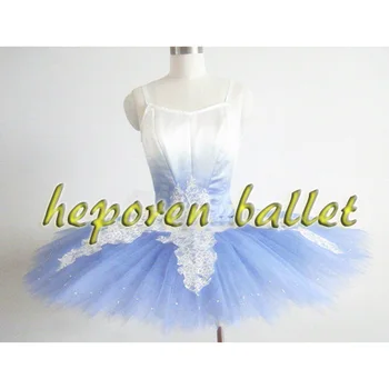 Høj Kvalitet, skræddersyet Gradient Blå Fugl Ballet Kjole Med Trikot,Pige Ballet-tøj Swan Lake Ballet Kostumer til Snehvide