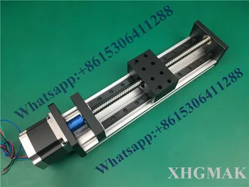 Høj Præcision GX80*50mm Ballscrew lineær 1610 1500 mm Effektiv Travel+Nema 23 stepmotor Fase Lineær Bevægelse enkelt blok