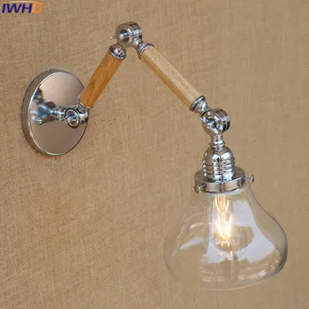 IWHD Retro Vintage Industriel Loft Væg Lampe I Badeværelse Wandlamp LED Swing Lange Arm Væg Sconce Lys til Hjemmet Belysning Trapper