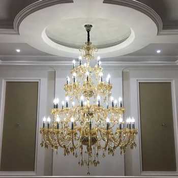 Italien Antikke glas Lysekrone LED glansmetalpræparater de cristal trappe lampe stort Hotel belysning, Stor Stue indretning krystallysekroner