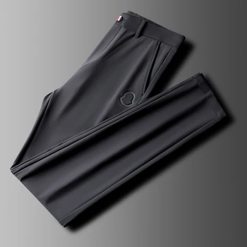 JSBDHigh kvalitet 3D-lodret stribe efteråret/vinteren daglige alsidig casual bukser, slim lige strækning anti-rynke mænds forretning
