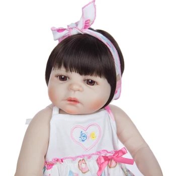 KEIUMI Klassiske Reborn Baby Pige Dukke Fuld Silikone Krop Naturtro Fashion Baby Pige Dukke Legetøj For Børn, Fødselsdag, Gave Legekammerat