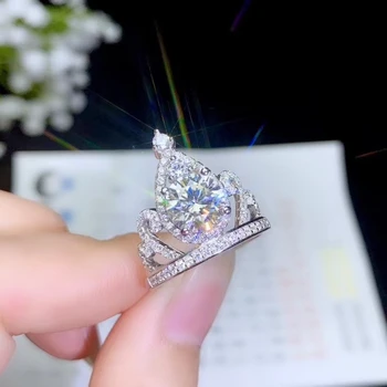 KJJEAXCMY Fine Smykker 925 Sterling Sølv Indlagt Mosang Diamant Gemstone Damer Ling Klassiske Støtte Påvisning Hot Salg