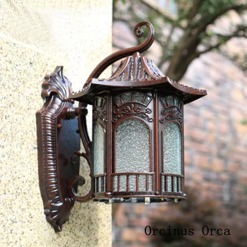 Kinesisk stil retro udendørs væglampe haven balkon have moderne og kreative glas vandtæt rust bevis for væglampe