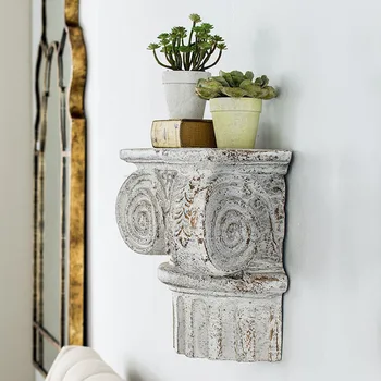Klassiske Retro Romerske Kolonne Væggen Hænger Rack Europæiske Retro Gamle Smykker Blomst Stå