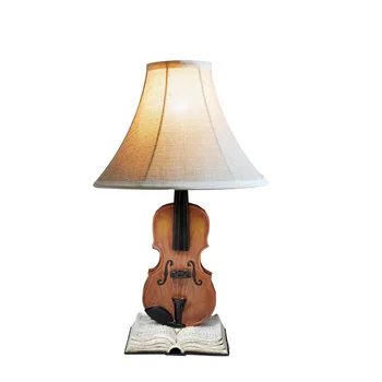 Kreative Personlighed Violin bordlampe Soveværelse Moderne Minimalistisk Pige børneværelse Lampe Varm Romantiske Fashion sengebord