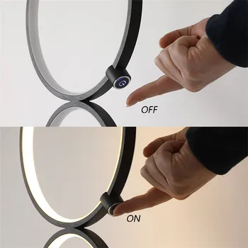 Kreative Ring Touch Skifte LED gulvlamper Kunst boligindretning Hjem Nordiske Gulv Lampe Stående Lampe til stuen Belysning