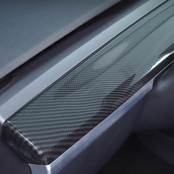 Kulfiber Stil Bilen Center Kontrol Omkring Trim instrument panel For Tesla Model Y 2020 2021 Styling Tilbehør