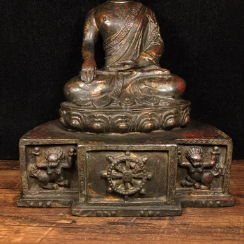 LAOJUNLU Ren Kobber Shakyamuni Buddha-Statue Efterligning af en antik bronze mesterværk samling af ensomme traditionel Kinesisk