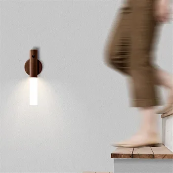 LED Infrarød Sensor Lysfølsomme Sensor Væg Lampe Wireless USB-Genopladelige Nat Lys, Bedside Trappe Væg lysestage