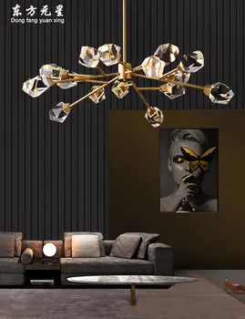 LED crrstal lysekrone lampe luksus kobber molekylær lyse, moderne stue spisestue indendørs glans dekorationer