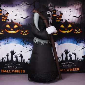 Led Lys Halloween Oppustelig Grim Reaper Ghost Halloween Fest Prop Part Festival Udendørs Have Horror Arrangement Ornament