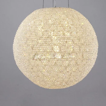 Led e14 Vintage Amerikanske Crystal Globe Lysekrone Suspension Armatur Lampen Til stuen