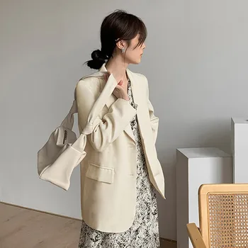 Lille habitjakke kvindelige 2021 nye forår og efterår ren farve jakke efteråret koreansk stil, der passer Britisk stil design, der passer