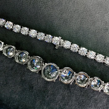 Luksus 925 Sterling Sølv, 18 Tommer Simple High-end Halskæde Til Kvinder med Højt Kulstofindhold Diamant Part Fine Smykker Gave