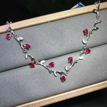 Luksus 925 Sterling Sølv Skabt Ruby Farverige Party Armbånd til Kvinder, med Højt Kulstofindhold Diamant Gave Fine Smykker Gave