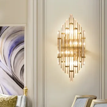 Luksus Amerikanske Crystal Enkel Væglampe Stue, Soveværelse Sengen Midtergangen Led-Baggrundslys