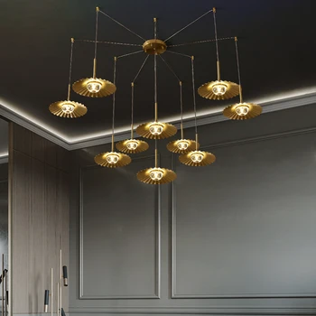 Luksus Stue Lysekrone Kobber Krystal LED-Armaturer Industriel Stil Kreative Køkken-Ø-Soveværelse Hjem Deco Hængende Lampe