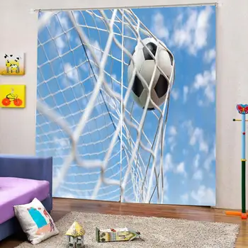 Luksus hjem dekoration Tilpasse 3D-gardiner fodbold Til stuen soveværelser cortinaer 3d