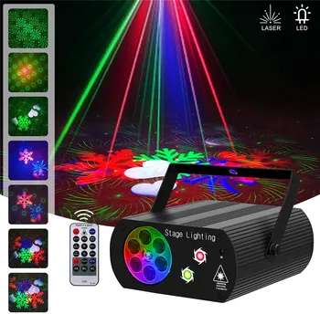 Lyd Aktiveres Disco Party Lys Snefnug Laser Projektor Strobe DJ Lys til Scenen Parter Fødselsdag vis Xmas KTV Bar Club