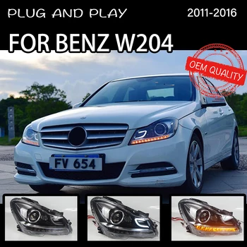 Lygten for Benz W204 2011-2016 Bil LED KØRELYS Hella 5 Linse Xenon Hid H7 C180 C300 C200 Bil Tilbehør