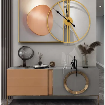 Lys Luksus Simple Clock Mode Husholdning Dekorativ Kunst Væg Ur Strygejern Ur Væggen Europæiske Kreative Stue Vægur