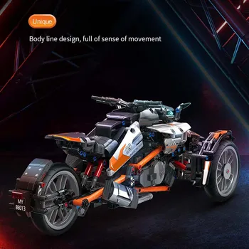 MOC De Tre-Hjulet Motorcykel Super Speed Sport Racing Autobike Model byggesten Tekniske Mursten Sæt Gaver Legetøj Til Barn